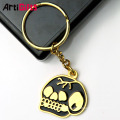 Customize hard enamel halloween metal sword handcuffs skull hard hat keychains